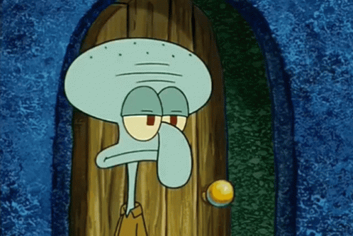 Squidward from Spongebob Standing at Door