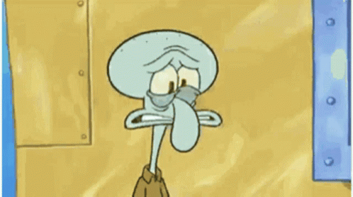 Squidward Holding Brain GIF