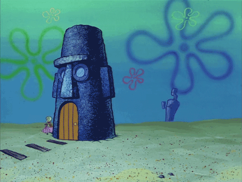 Squidward Holding Stuffed Animal