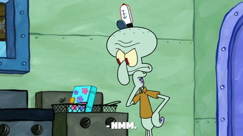 Squidward Opening Recipe Book Of Spongebob GIF