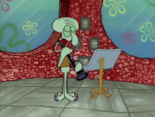 Squidward Playing Clarinet by SpongeBob Pictures