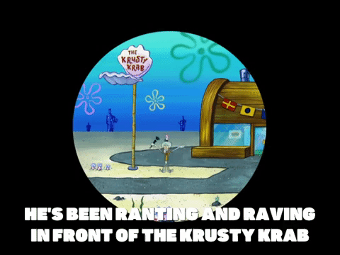 Squidward Ranting In Front Of Krusty Krab GIF