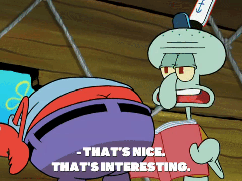 Squidward Reading Book Thats Nice GIF