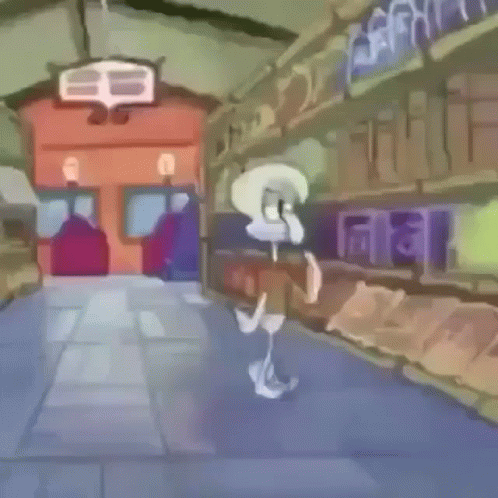 Squidward Shopping Glizzy GIF