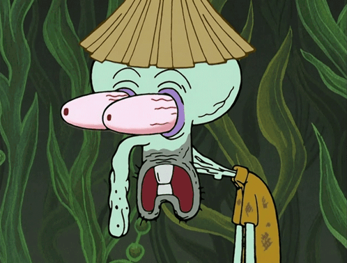 Squidward Spongebob Straw Hat Yellow Shirt