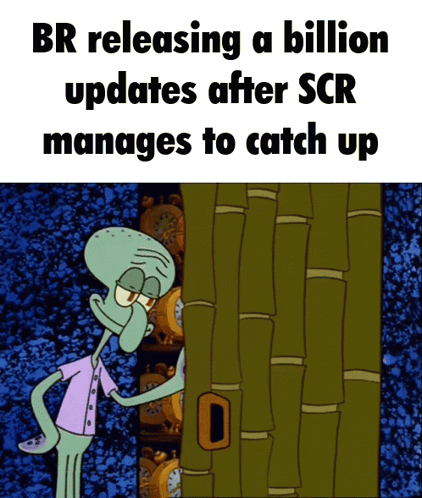 Squidward Standing In Front Of Door Saying Br Releasing A Billion GIF