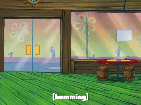 Squidward Sweeping The Floor At Krusty Krab GIF