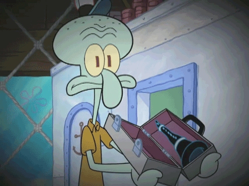 Squidward Tentacles Closing Clarinet Case GIF