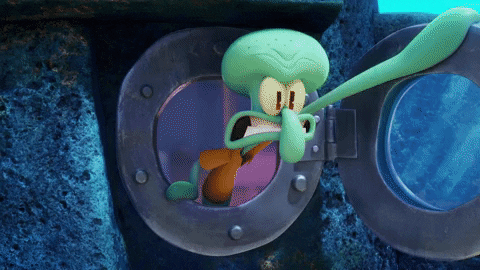 Squidward Tentacles Hurting Tentacle From Closing Window GIF
