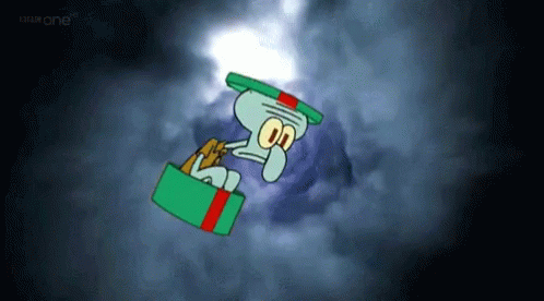 Squidward Tentacles In Vortex With Lightning GIF