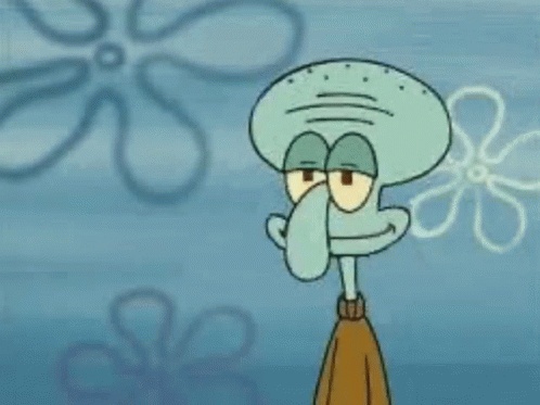 Squidward Tentacles Losing His Smile GIF