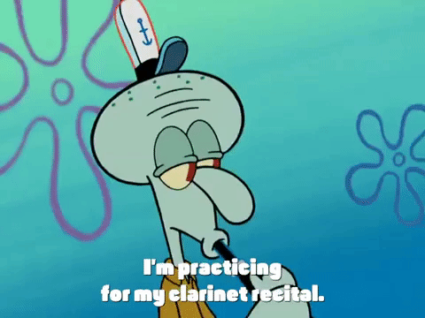 Squidward Tentacles Practicing For Clarinet Recital GIF