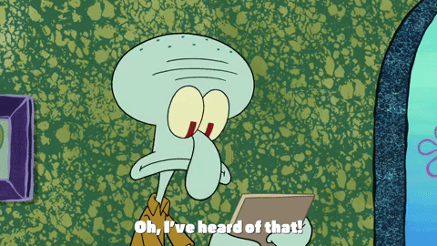 Squidward Tentacles Reading Letter GIF