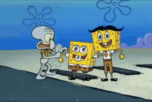 Squidward Tentacles Running Inside His House GIF