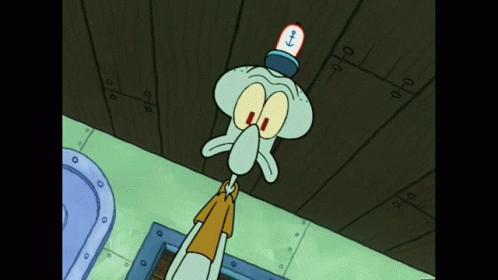 Squidward Tentacles Shouting Zoomed In GIF