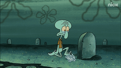 Squidward Visiting Grave GIF