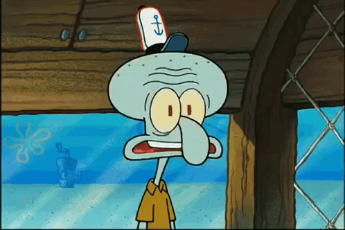 Squidward Wearing Hat With Anchor