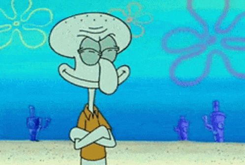 Squidward With Arms Crossed and Flower
