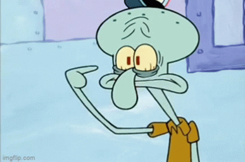 Squidward With Hole in His Eye Looking at Camera