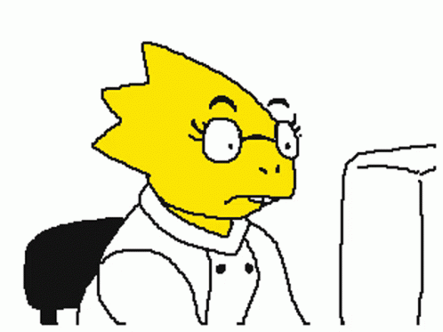 Alphys Computer Squint GIF