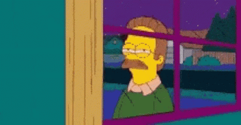 Squinting Ned Flanders The Simpsons GIF