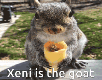 Squirrel Holding Yellow Object Xeni Is The Goat GIF