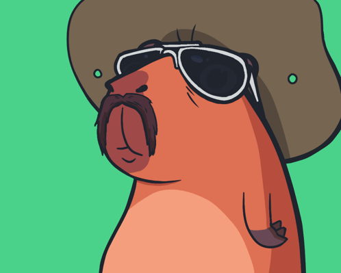 Squirrel in Sunglasses and Hat with Mother of God
