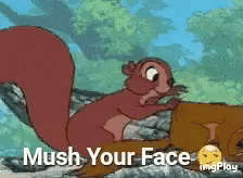 Squirrel Licking Face With Mush