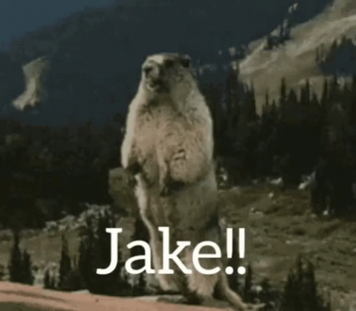Squirrel on Hind Legs Saying Jake