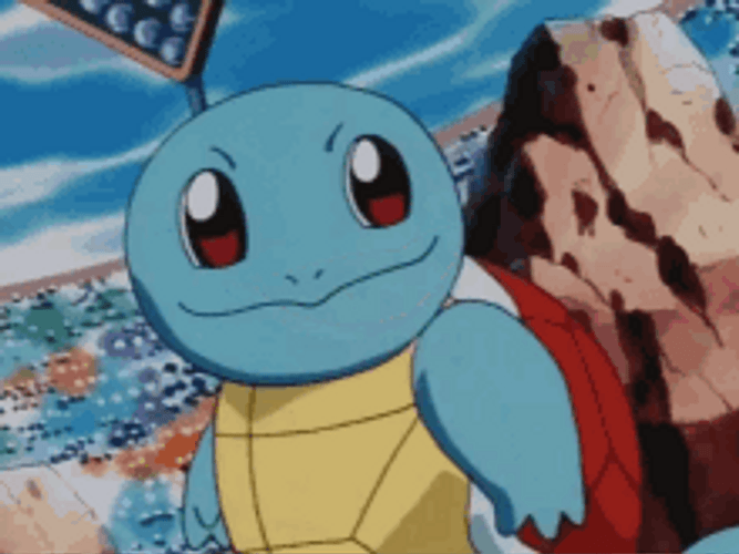 Squirtle Happily Plucking Flowers GIF GIFDB Com