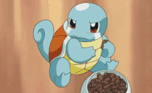 Squirtle Grumpily Eating GIF