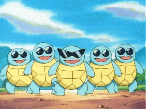 Squirtle Squad Laughing Happy GIF