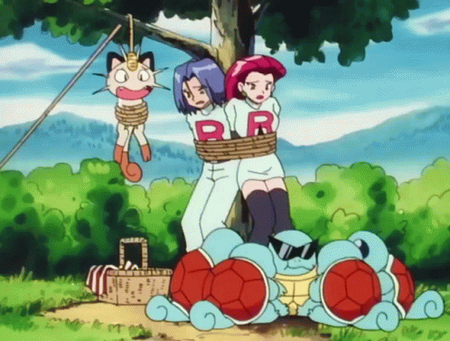 Squirtle Squad Ties Up Team Rocket GIF