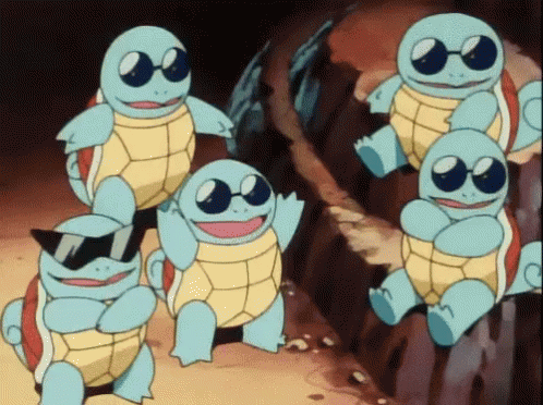 Squirtle Squad Vibing Nodding Head GIF