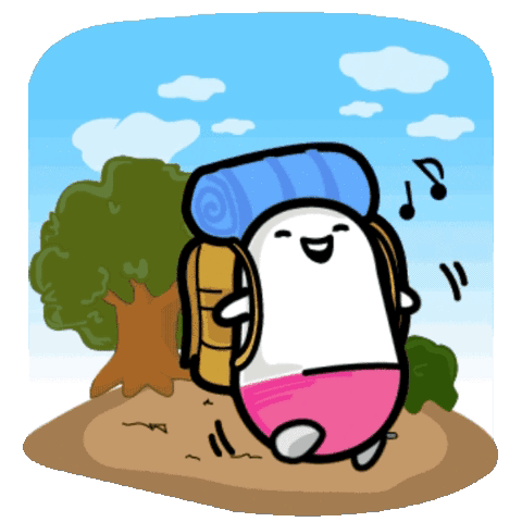 Squishy Toy As A Happy Mountain Climber GIF