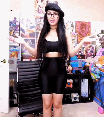 Sssniperwolf Flexing Outfit GIF