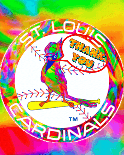 St. Louis Cardinals Logo With Bird On Bat GIF