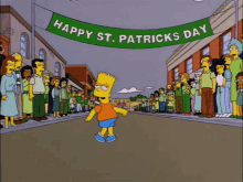 St. Patrick's Day Bart Simpson GIF