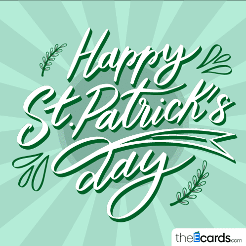 St. Patrick's Day Greeting Card Green and White Lettering
