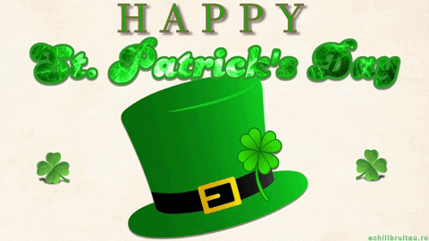 St Patricks Day Birthday Green Hat Card GIF