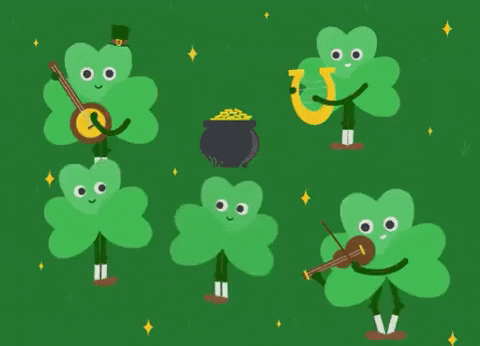 St Patricks Day Clover Leaves Dancing GIF