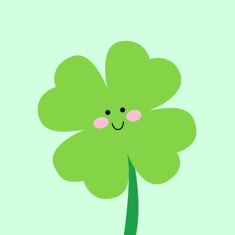 St Patricks Day Smiling Clover Leaf GIF