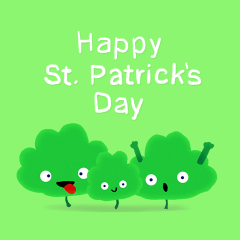 Happy St Patricks Day Shamrock Leaves GIF
