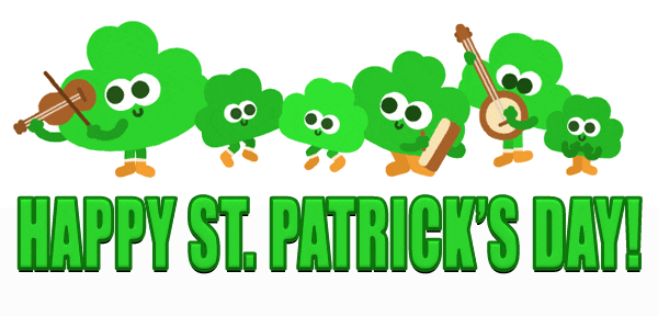 Happy St Patricks Day Shamrock Musicians GIF