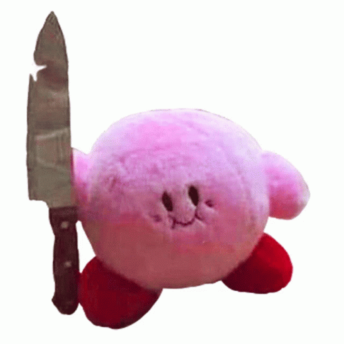 Stab Kirby Knife Stuff Toy GIF