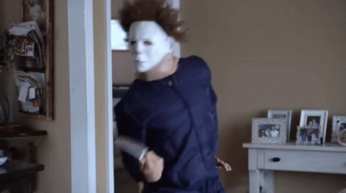 Stab Scary Masked Guy GIF