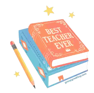 Stack of Books Saying Best Teacher Ever