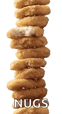 Stack Of Chicken Nuggets With Bite GIF