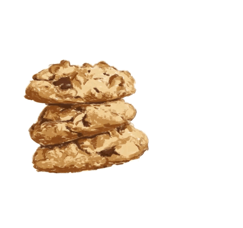 Stack of Cookies Saying Yum Yum