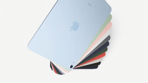 Stack of iPads in Different Colors With Blue Center